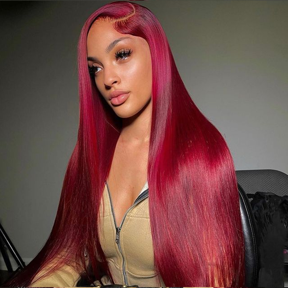 

99J Burgundy Lace Front Wig 13x4 Hd Transparent Lace Frontal Human Hair Lace Wigs for Women Brazilian Straight Lace Front Wigs