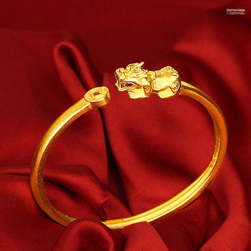 

Bangle Simple Style Jewelry Yellow Gold Filled Classic Women Bracelet Gift Raym22
