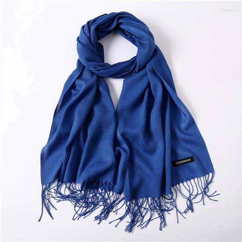 

Scarves Solid Colors Women Scarf Winter Shawl And Wrap Bandana Pashmina Tassel Female Foulard Thick Blanket All-match
