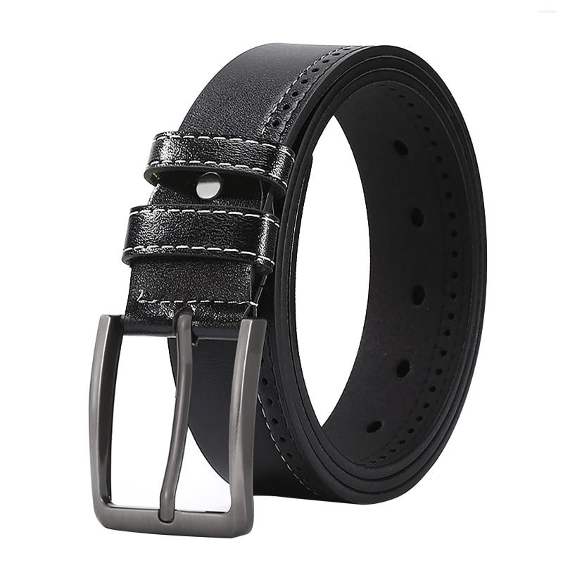 

Belts 28 32 Belt Leather Dress For Men Mens Suits Jeans With Single Prong Buckle Man, Black