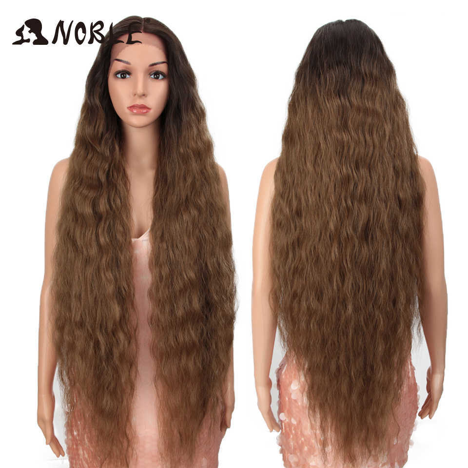 

Cosplay Wig Synthetic Lace Part Wig Long Curly 42Inch Cosplay Wig Blonde Lace Wig for Black Women Synthetic Lace Wig 230524, Ombre color