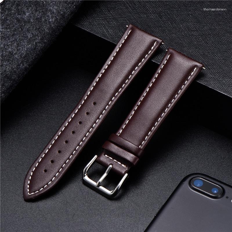 

Wristwatches Men's Business Soft PU Leather Watch Strap, All brown