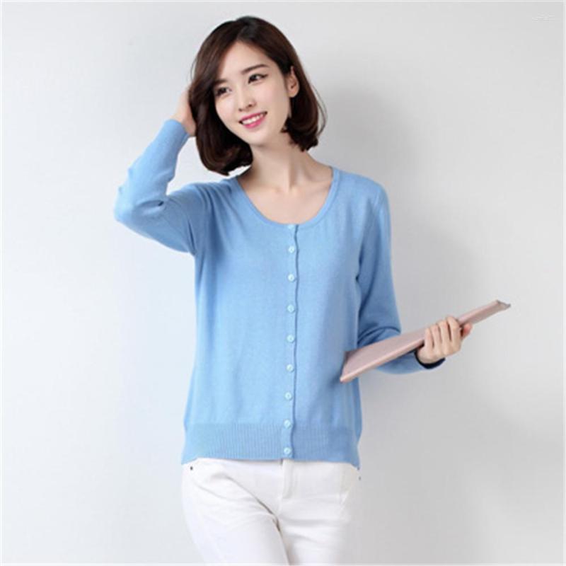 

Women' Knits Quality Cashmere Blend Cardigan Sweater Women Full Sleeve O-neck Slim Single-breasted Brand Pull Female Jumper, 19