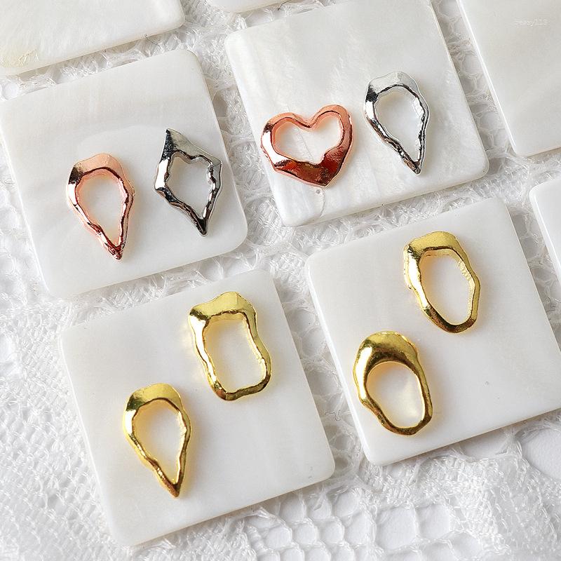 

Nail Art Decorations 30pcs Japanese Accessories Exquisite Naisl Irregular Frames Designer Charms Gold Silver Alloy Jewelry For Manicure Tips