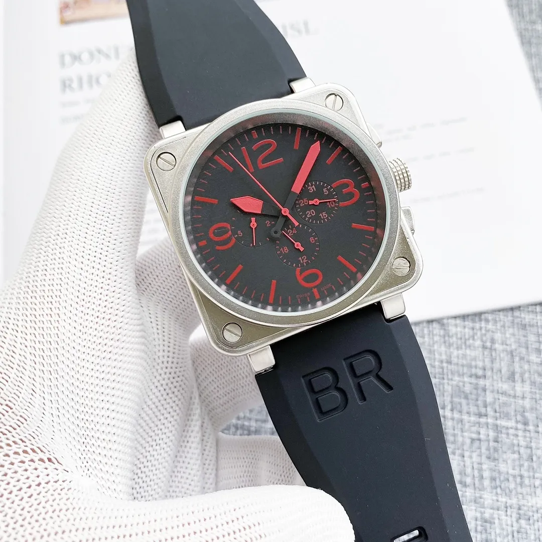

jiucai889 new Wristwatches Men bell Automatic Mechanical Watch Brown Leather Black Rubber ross Wristwatches watches Gift for boys, 15