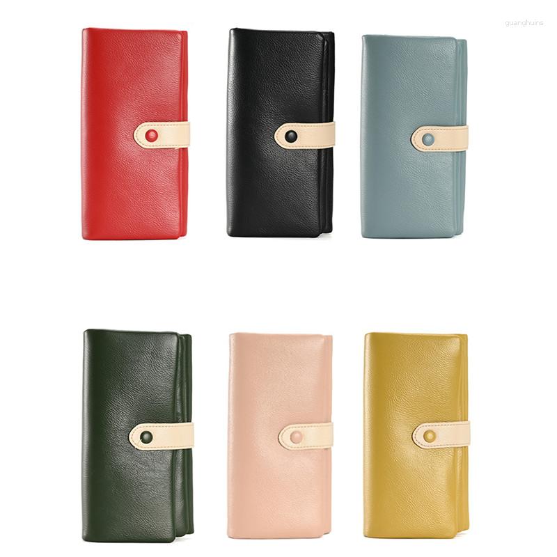 

Wallets Clutch Purse High Quality Solid Color Simple Double-layer Women Wallet Large Capacity Leather Long Card Holder, Yellow