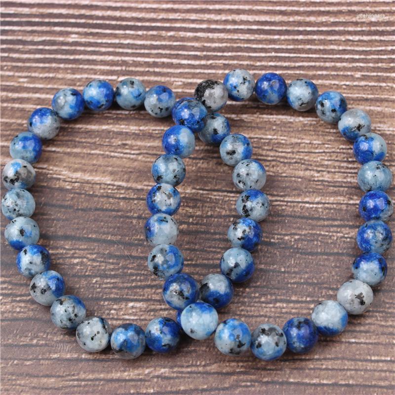 

Strand 5A Natural Bracelet 8mm Blue K2 Stone Beads Bangle For Diy Jewelry Women Men Couple Giving Present Amulet Accessories