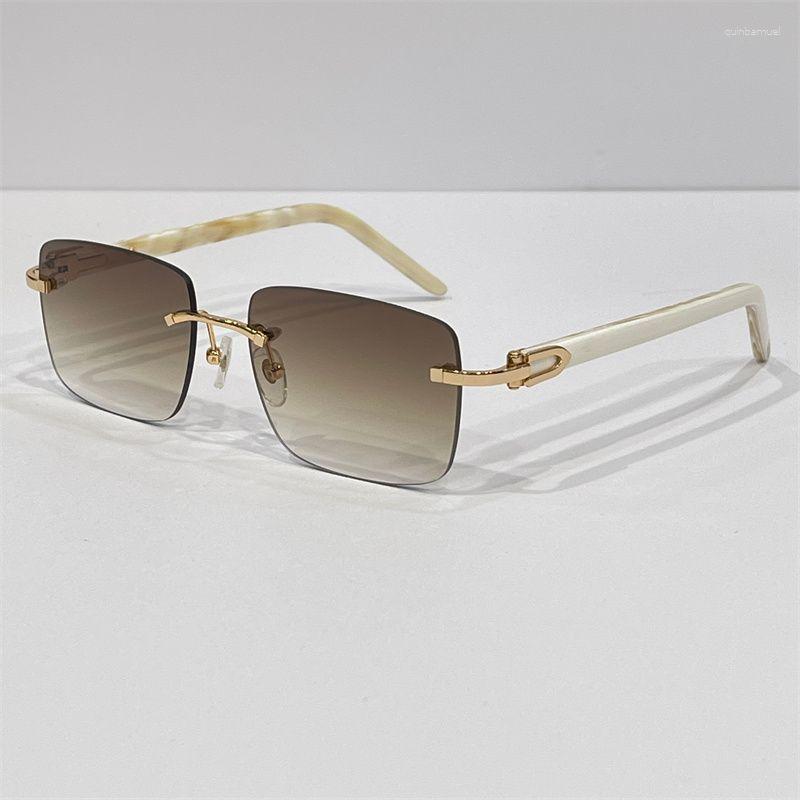 

Sunglasses Men Designer Vintage Retro Square Rimless Sun Glasses Gold Frame Fashion Zonnebril Women Frameless Eyewear