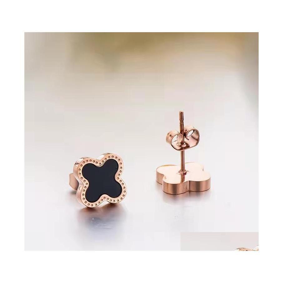 

Stud Beautif Women Style Four Leaf Clover Earring Gold Stainless Steel Drop Delivery Jewelry Earrings Otkto Dhwaa