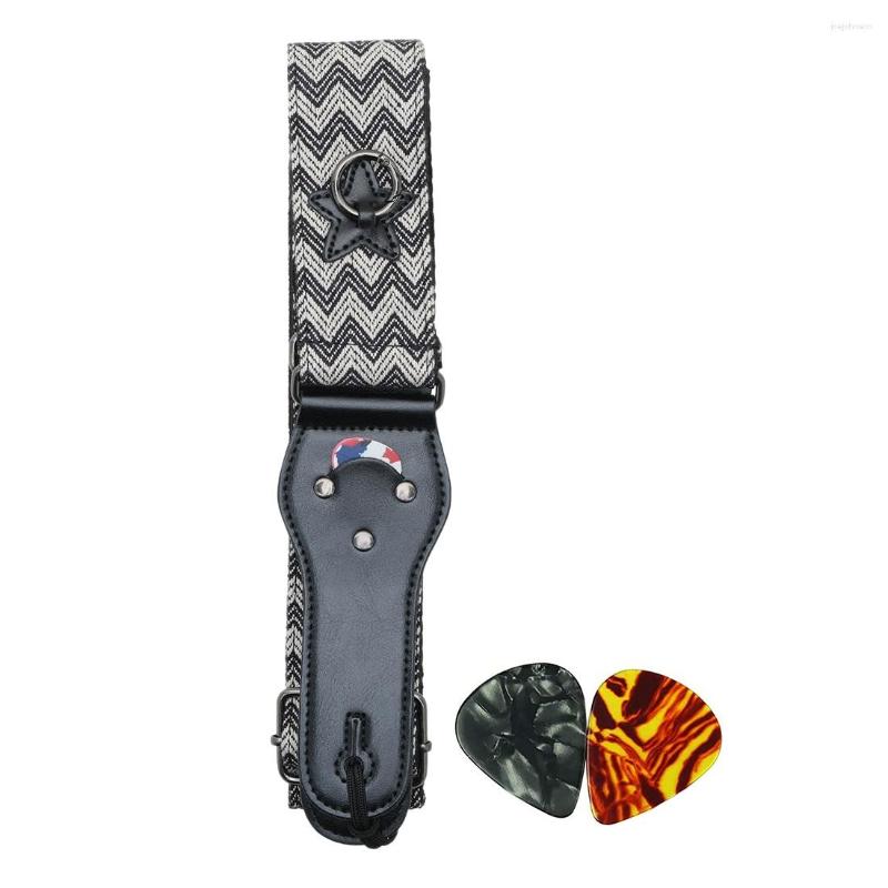 

Jewelry Pouches Guitar Strap Cotton Straps With Pick Pocket And Leather Ends For Bass Electric & Acoustic 2 A