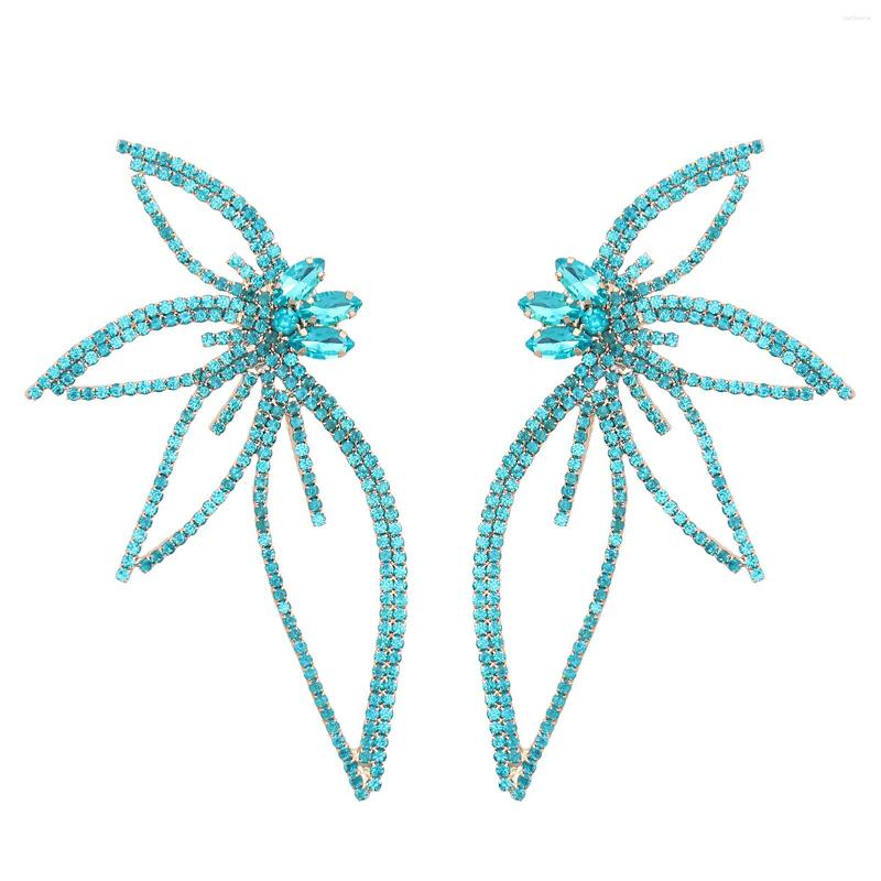 

Dangle Earrings Colored Rhinestone Flower Charming Jewelry Shiny Decor For Women Girls Accessories