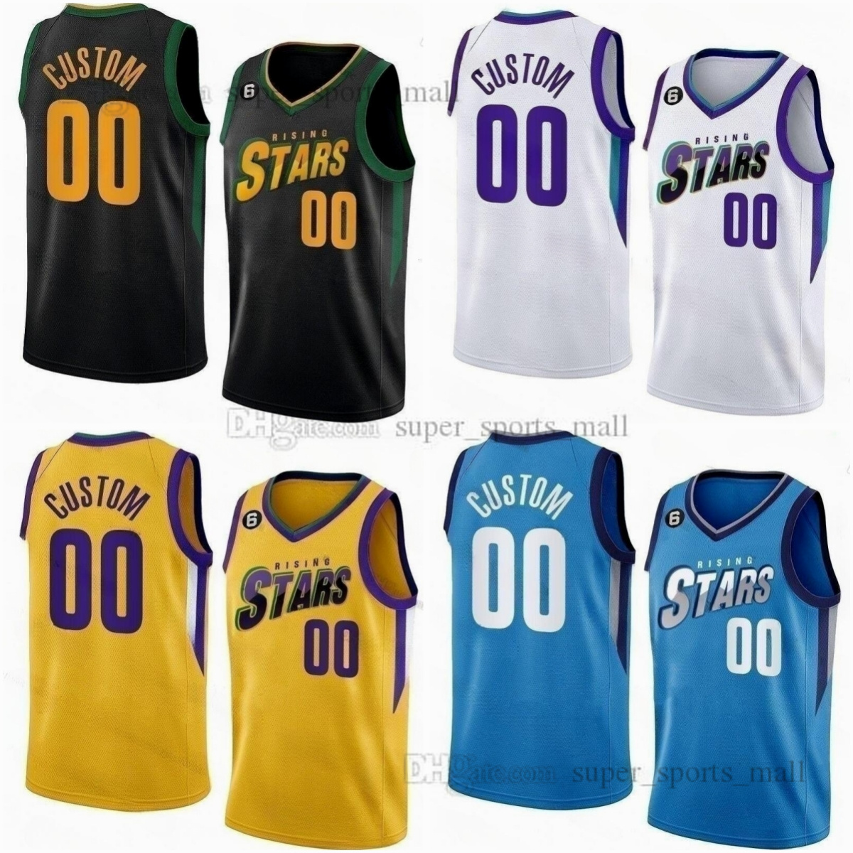 

2023 Rising Stars Basketball Jerseys Sidy Cissoko Victor Wembanyama Scoot Henderson Mojave King Kenneth Lofton Jr. Mac McClung Leonard Miller Scotty Pippen Jr., As picture