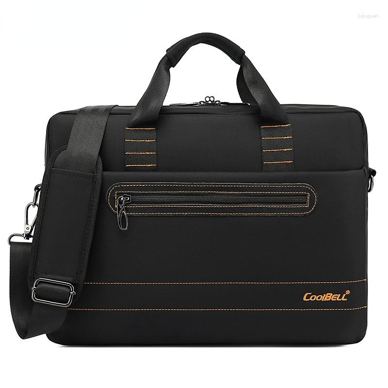 

Briefcases Chikage Business Briefcase One Shoulder Bag Large Capacity Casual Handbag Multi-function Simple Laptop Crossbody, Black