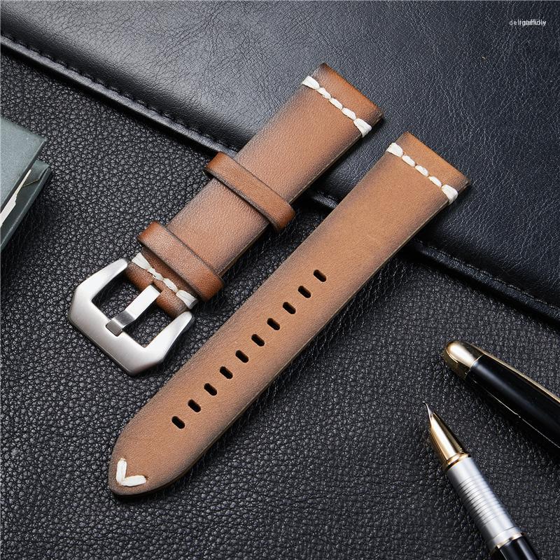 

Watch Bands Unique Grilled Design Men Watchband Genuine Leather Straps 18mm 20mm 22mm 24mm Bracelet Band Accessories