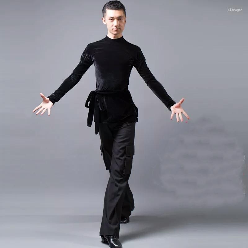 

Stage Wear 2023 Arrival Autumn Velvet Men's Latin Dance Shirt Top For Ballroom Dancing Salsa Standard Performance Competition Costumes, White top