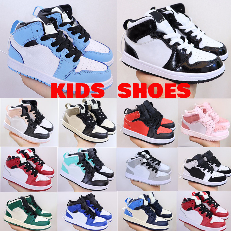 

Kids Shoes 1s Boys 1 Basketball Jumpman Shoe Children Black Mid High Sneaker Chicago Designer Blue Trainers Baby Kid Youth Toddler Infants Sports Athletic, Extra