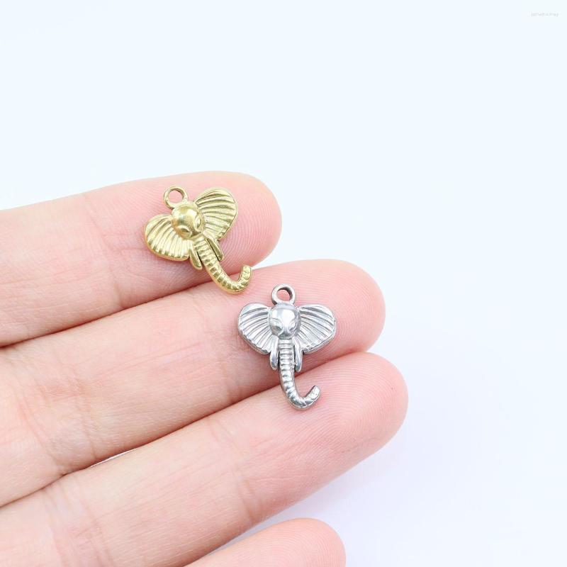 

Charms 5pcs Wholesale Stainless Steel High Quality Elephant Antiallergic Pendant DIY Necklace Earrings Bracelets Unfading