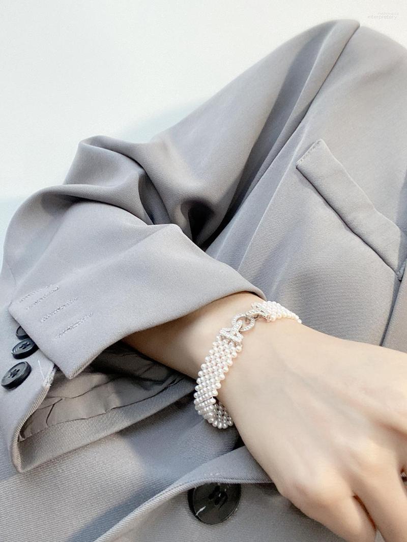 

Bangle Amorita Boutique Luxry Jewelry Zircon Gift Bridal Bracelet Wedding Natural Pearl Hand Woven