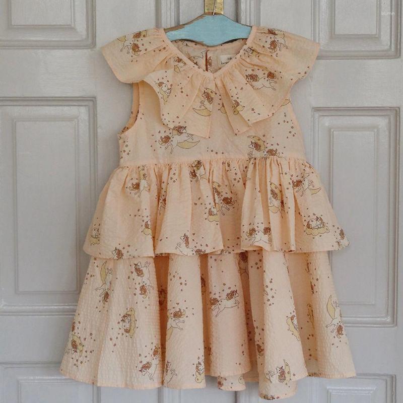 

Girl Dresses Kids Girls Dress 2023 Summer Children's KS Brand Flying Sleeves Tutu Princess Fashion Holiday Clothing, Picture