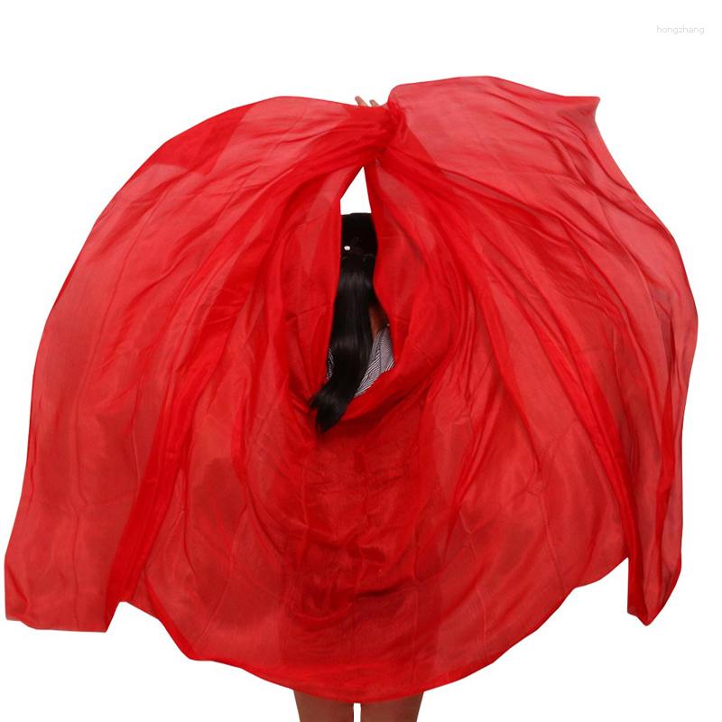 

Stage Wear Silk Performance Dance Props Tie Dye Veil Shawls Women Scarf Costumes Belly Veils Red Color 250/270 114 Cm, Picture shown