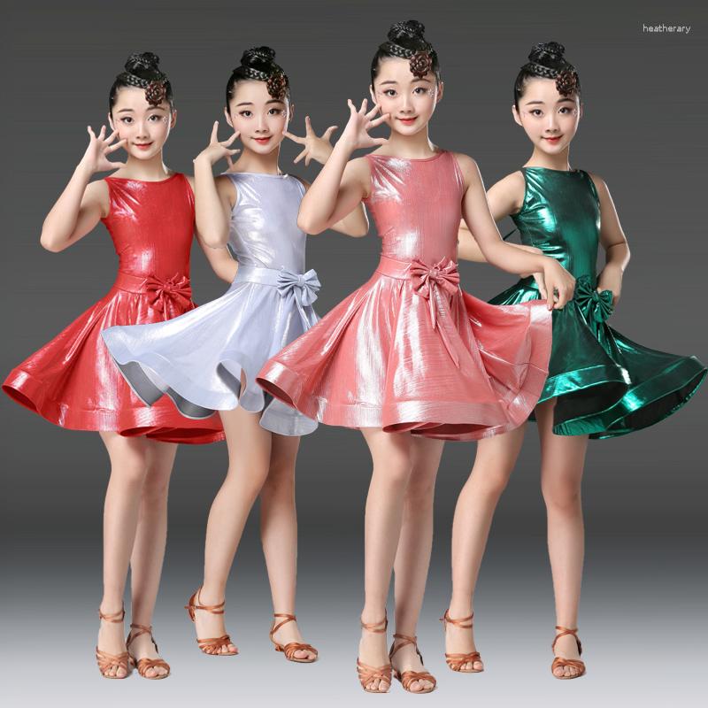 

Stage Wear Children's Latin Dance Skirt Girls Siamese Practice Competition Clothing Test Performance