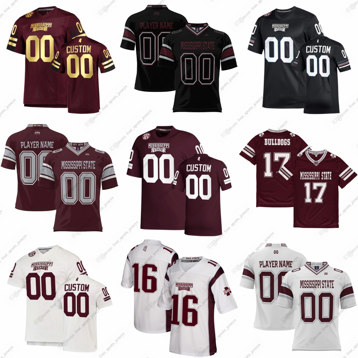 

Custom NCAA College Football Jerseys DeYoung Ellis Boone Davis Jackson Johnson Jones Jones LaHue Lewis Losoya III Reese IV''Mississippi''State''Bulldogs'', As in picture