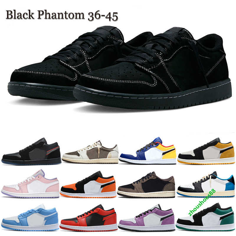 

Basketball Mens Shoes Jumpman 1 Low 1s Black Phantom Reverse Mocha Royal Yellow Shattered Backboard TS Low Fragment UNC Sports Women Sneakers, Black aurora green la 36-45