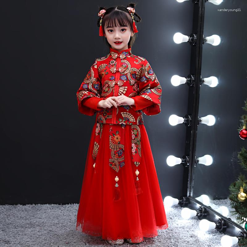 

Ethnic Clothing Chinese Style Flower Girl Dress Formal Floral Baby Girls Dresses Vestidos Wedding Party Children Birthday Year