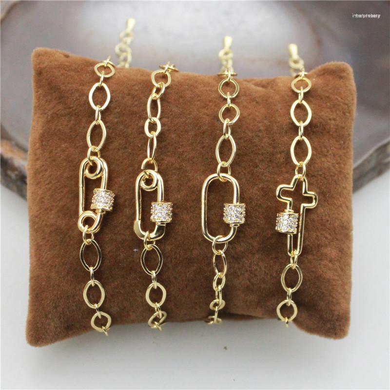 

Link Bracelets 10pcs/lot Fashion Cz Clasp Bracelet Cute Shape Cubic Zircon Charm Handmade Jewelry