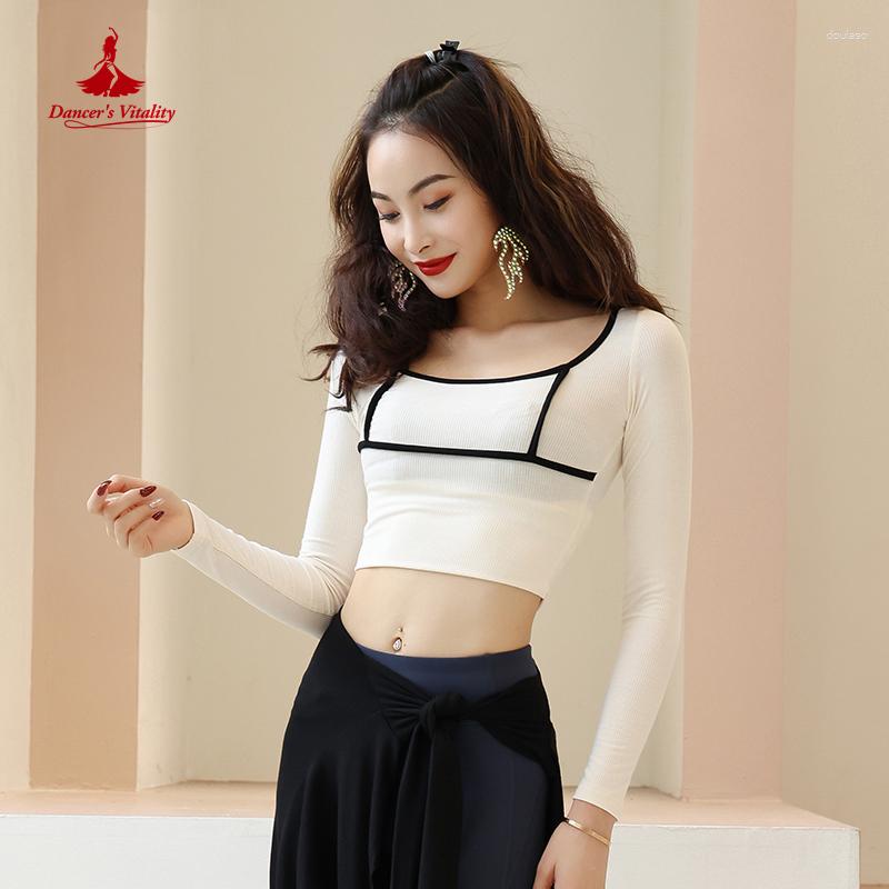 

Stage Wear Belly Dance Training Clothes Winter Long Sleeves Top Exotic Dancewear Female Cosplay Oriental Jackets Dancing Tops, Blue