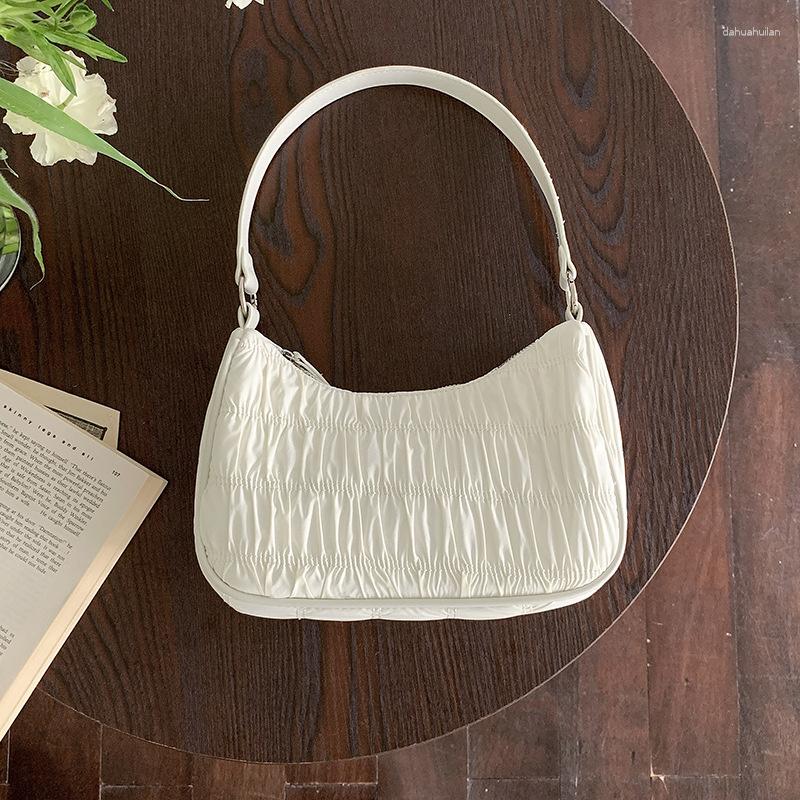 

Evening Bags Design Small Nylon Pleated Simple Crossbody Shoulder Side For Women 2023 Fashion Trends Underarm Bag Handbags And Purses, Black