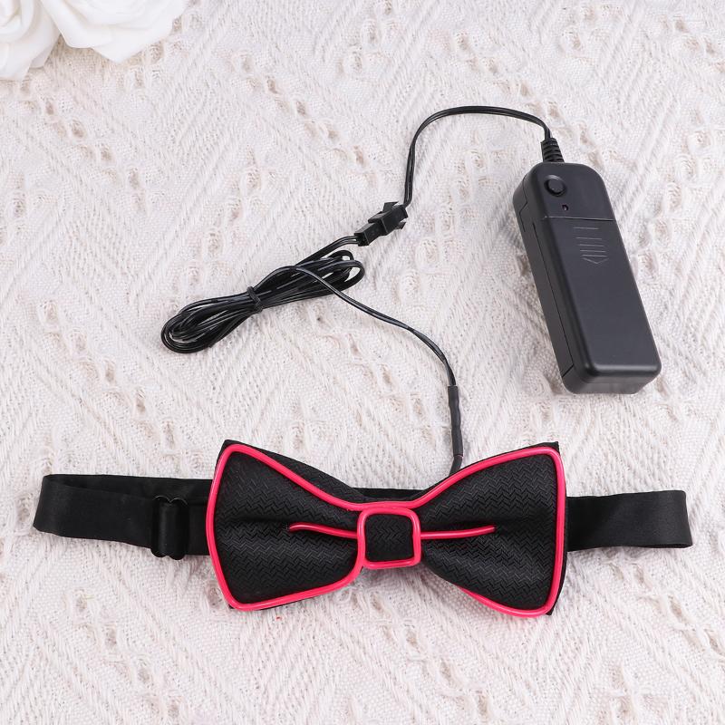 

Bow Ties Party Flashing Tie LED Glowing Luminous Collar Performance (Pink)
