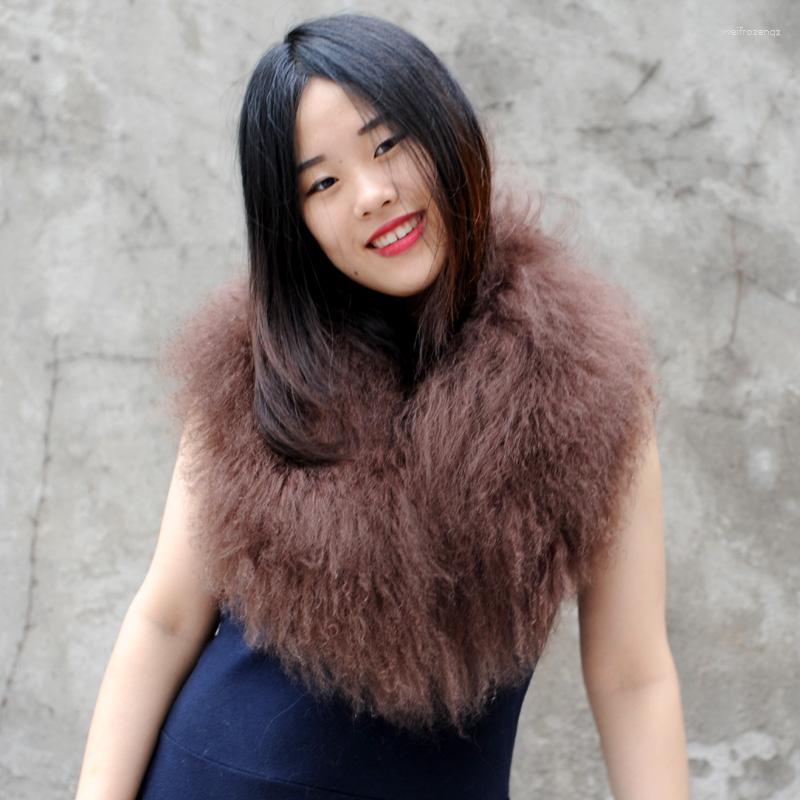 

Scarves CX-A-52P Women Detachable Mongolian Lamb Fur Collar