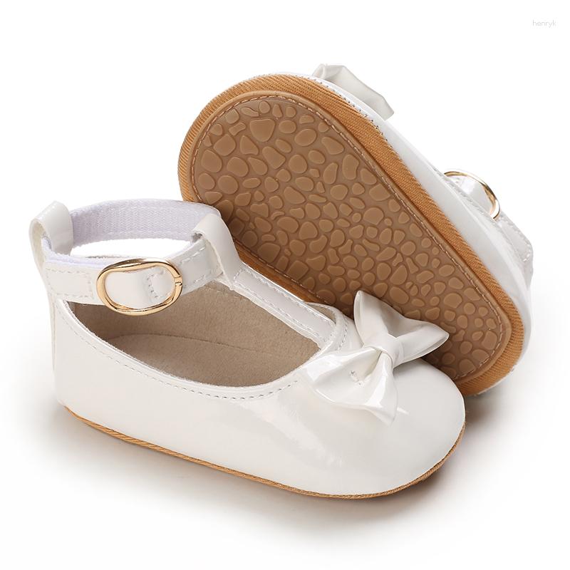

First Walkers Solid Color Spring Baby PU Leather Born Boys Girls Shoes, D75 white