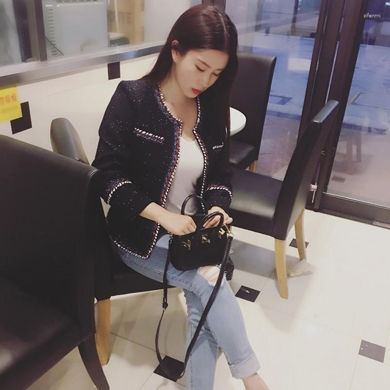 

Women's Jackets Elegant 2023 Women Slim Fit Tweed Jacket Fashion Twill OL Work Casaco Feminino Short Style Outwear Coat Female Party, As photo