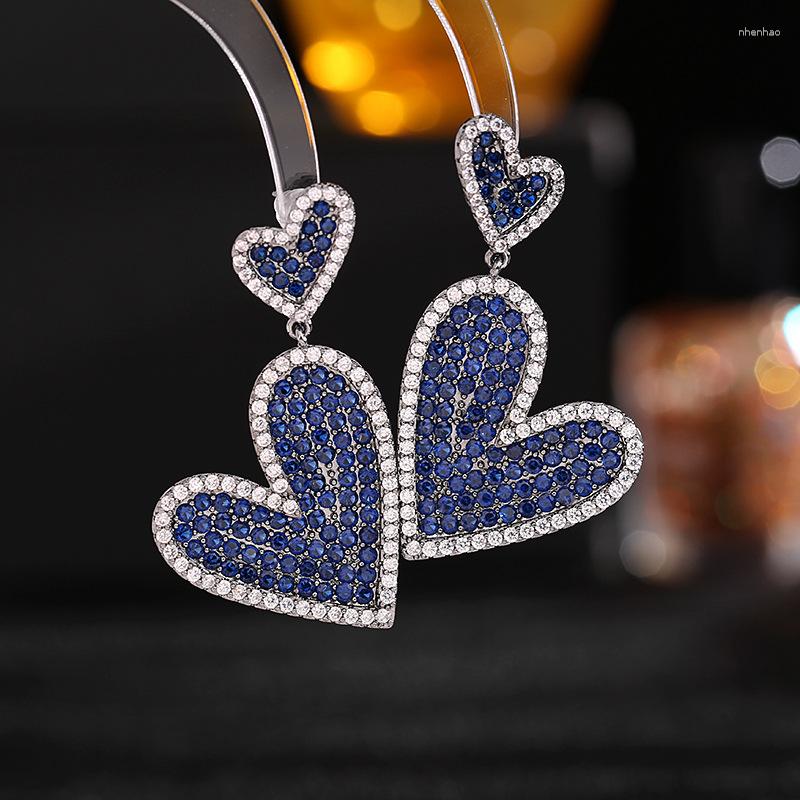 

Dangle Earrings Autumn Winter Blue Fashion Shiny Drop For Women 925 Silver Needle Statement 2023 Jewelry
