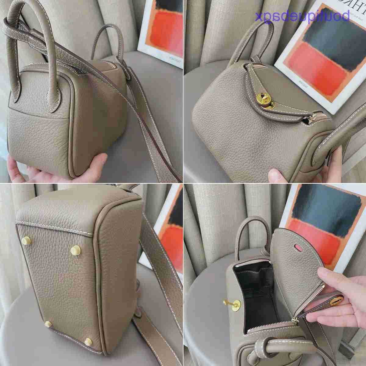 

Genuine Lindi Bags H Home for sale 2023 new top layer cowhide bag mini pillow leather single shoulder diagonal cross women's large capacity hHave Real Logo, Black6