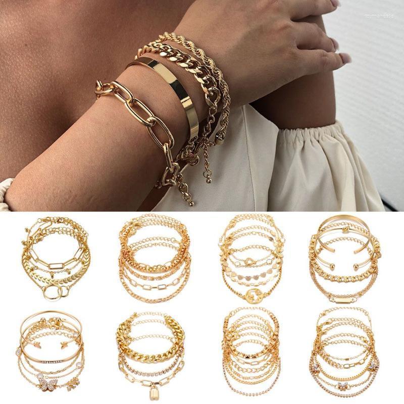

Link Bracelets Chain Fashion Bling Rhinestone Jewelry Accessories Butterfly Anklets Women Multilayer Bracelet Raym22