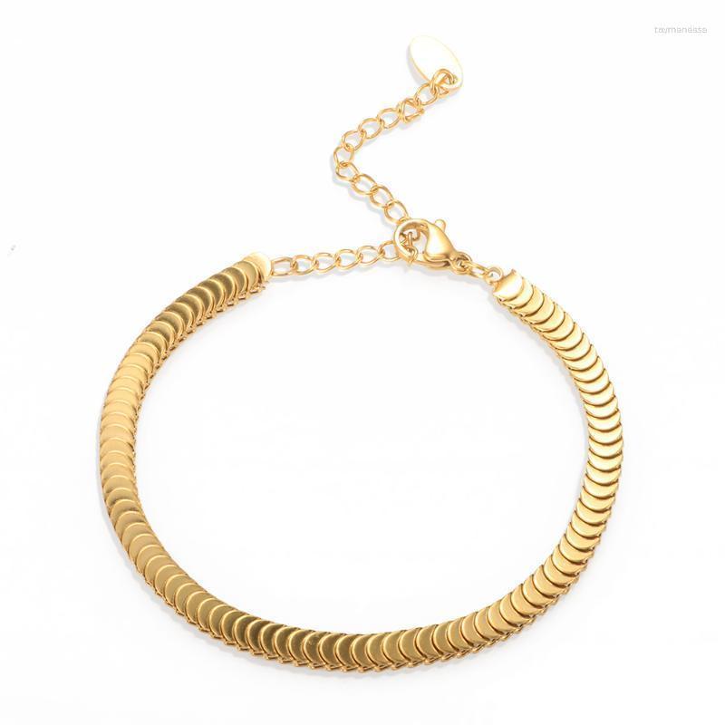 

Link Bracelets Chain Trendy Women Stainless Steel Gold Plated Fashion Cartilage Bracelet For Girl Jewelry Gift Wholesale Raym22