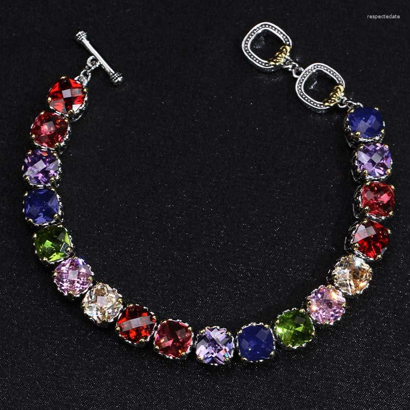 

Link Bracelets Arrival Bracelet For Female Fascinating Bangle With Zirconia Muliticolors Choice In Wedding Party Charming Jewelr LX-10915B