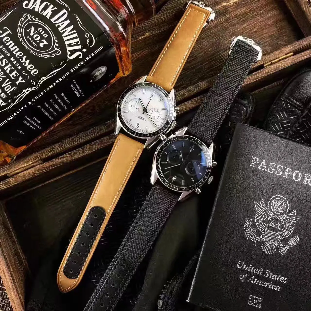 

Speed Men's Watches Quartz Chronograph Stainless steel Luminous 42mm Watch Black Nylon Fabric Strap Foldover Clasp Wristwatch