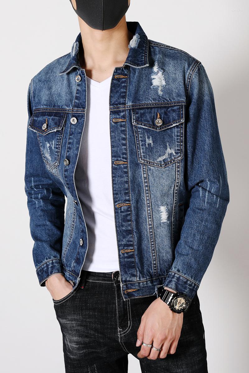 

Men's Jackets Men's Denim Clothes Washed Jacket Sportsman Casual Fashion Sports Youth Boy Cotton On Sale Good Quality, Blue