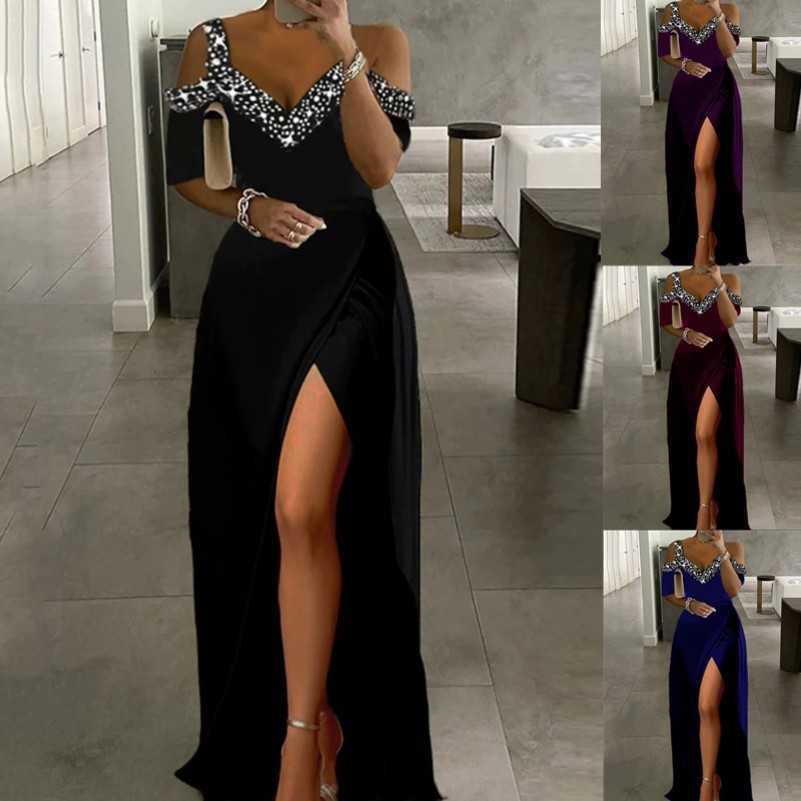 

2023 Summer New Women's Off Shoulder Strap Dressdress women clothes, Black
