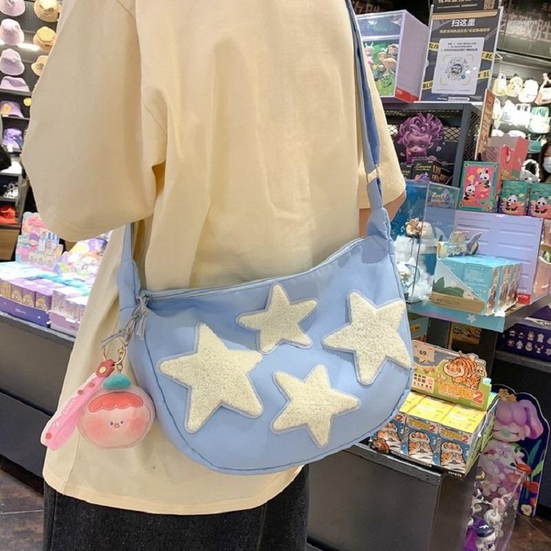 

Evening Bags Cute Five-pointed Star Messenger Bag Tote Leisure Backpack Large Capacity Shoulder Schoolbag Women's, Pink