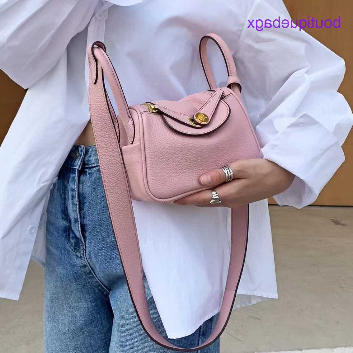 

Designer Lindi Bags H Home on sale 2023 Mini bag head layer Togo cowhide women's single shoulder crossHave Real Logo, White6