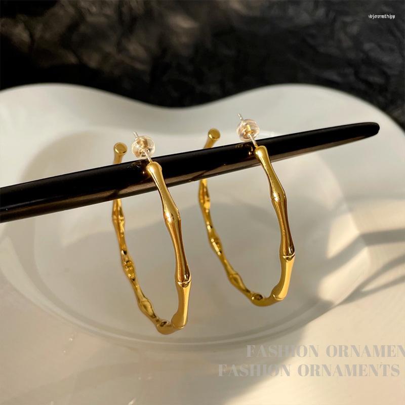 

Stud Earrings Luxury Golden Steel Hoop For Women Original Long Women's Jewelry Factory Direct Collected Y2K Accessorie
