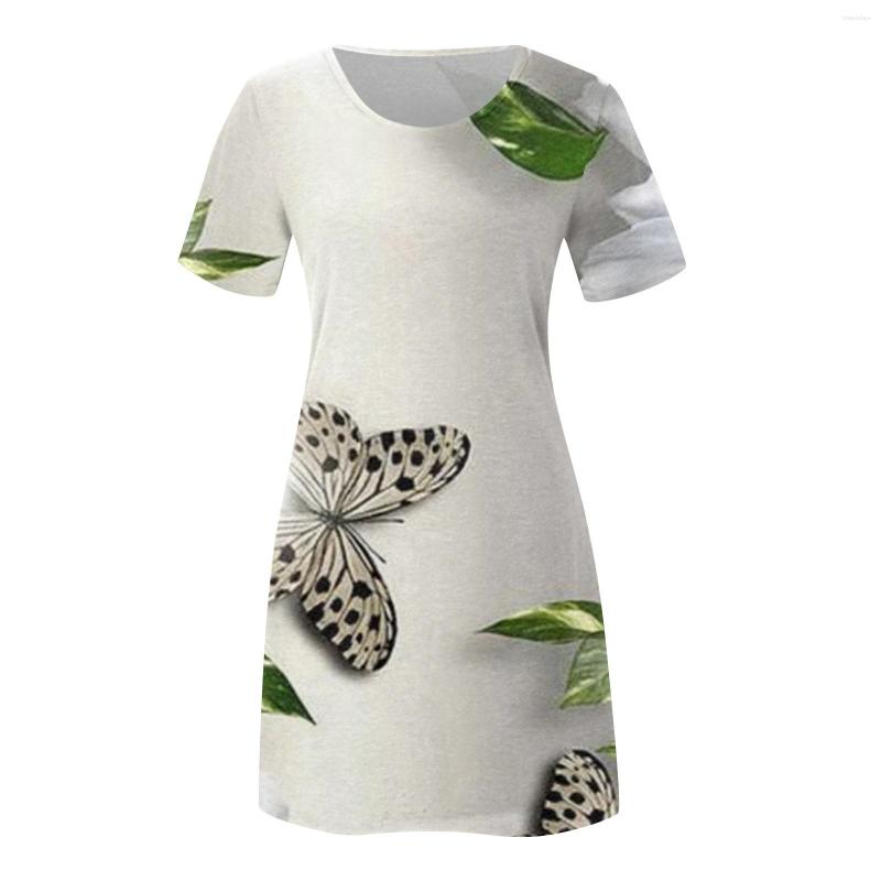 

Casual Dresses Elegant Women' Dress 2023 Printed Vest Short Loose Beach High Quality Summer Print, White