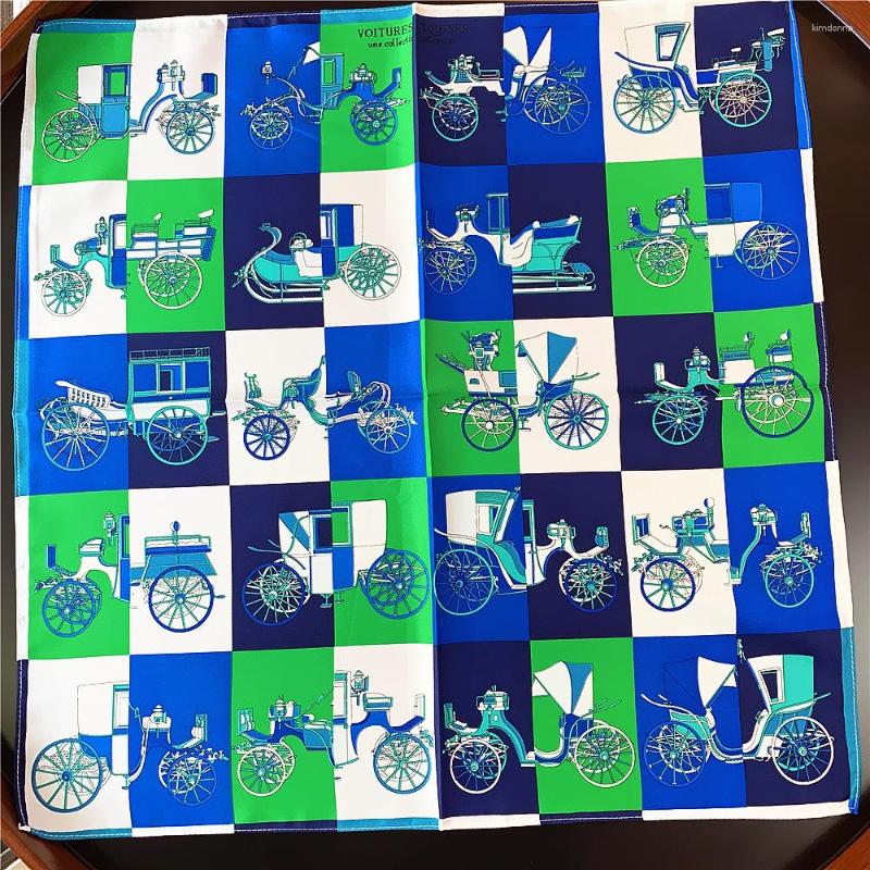 

Scarves 53cm Design Plaid Carriage Square Scarf Women Hijabs Clothes Accessories Bandana Headband Neckerchief For Ladies