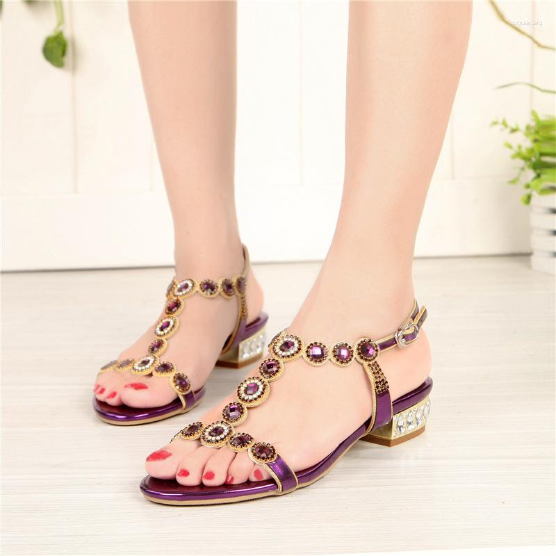 

Sandals G-sparrow 2023 Women's Summer Fashion Thick High-Heeled Purple Shoes Open Toe Casual High Quality