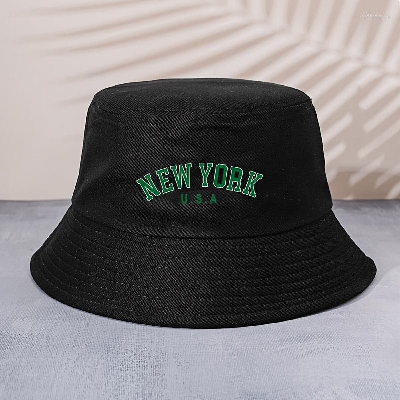 

Beanies Print YORK Bucket Hat Women Assorted Colors Beach Pool Sun Caps Man Unisex Bachelorette Party Matching Hats, Black